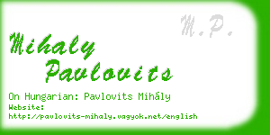 mihaly pavlovits business card